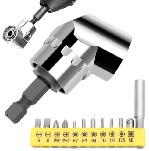 12 Piezas Kit De Taladro Con Mandril Y Atornillador Angular, Accesorios De Extensión Y Articulación Para Atornillador, Extensión Para Taladro Eléctrico, Destornillador En Ángulo Recto