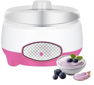 2025 New Yogurtiera da 1,2 l, macchina compatta per yogurt con riscaldamento efficiente e uniforme, macchina per yogurt e nattos fai da te con rivestimento in acciaio inox (rosa)