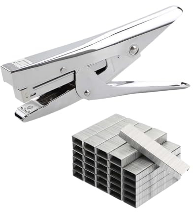 tintoke Büro-Schreibtischhefter,Hefter,Tacker,Blatt Handhefter,Heftgerät MetallHeftzange,Hefter Heftzange Metall,Heftzange Metall,Heftgerät 24/6,Mit 3000 Heftklammern,für Büro,Schule,Zuhauseusw.