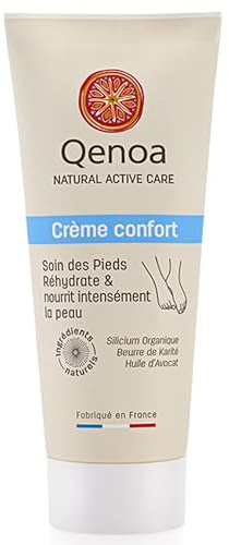 Qenoa Crème Confort pour les pieds, Soin nourissant, Pieds secs et abîmés, Sans Alcool, Ingrédients d'origne naturels, 75 ml