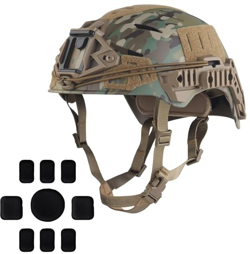 LZAQHMT Casco Airsoft Paintball 3.0 Con Slitta, Cinturino Sottogola Regolabile, Imbottiture Spesse Casco Con Supporto Frontale NVG Per Equipaggiamento Militare Tattico Caccia(CP)