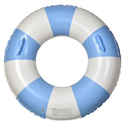 Anello Da Nuot Per Adulti - Galleggiante Gonfiabile A Strisce Retrò Con Maniglie E Design Antirotolamento | Anello Di Sicurezza Ispessito Uso In Piscina, Lago E Spiaggia, Comodo E Stabile Il Nuoto Ric