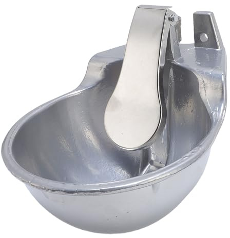 Smandy Automatic Livestock Waterer Bowl, Stainless Steel Automatic Horse Waterer with Lid, Controlled Water, Easy Cleaning, Bowl Design for Cattle Horses Sheep Goats Farms