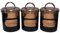 Black & Copper Metal Tea Coffee Sugar Storage Canister Set Jar Pots Tins