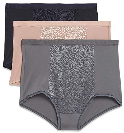 Warner's Womens No Pinching No Problems Lace Hi Cut Brief Panty, Black, M
