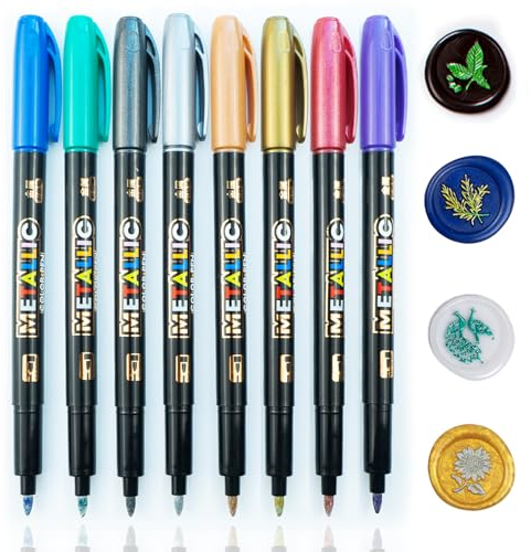 Pluma Zifospy de Sello de Cera, 8 Bolígrafos Metálicos para Decorar Sobres de Boda
