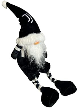 hermet Juventus F.C, Gnomo Natalizio, Gnomo Decorazione Natalizia, Bianco e Nero, Altezza 57 cm, Prodotto Ufficiale Juventus