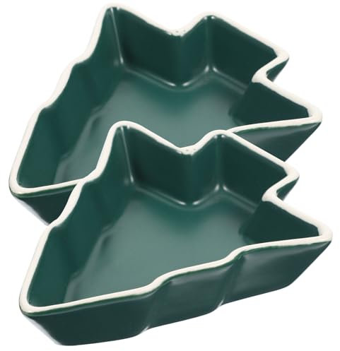 PACKOVE Christmas Tree Shape Plate Christmas Tree Snack Tray Christmas Serving Dishes Christmas Tray Ceramic Snack Tray Appetizer Serving Platter Dessert Tray