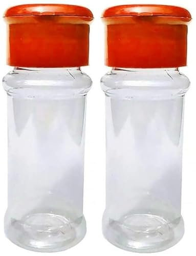 Lot de 2 salières et poivrières en plastique transparent - Accessoires de cuisine - Couleur aléatoire - Design pratique