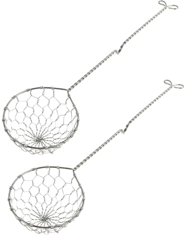 2 Stück Edelstahl Sieb Handsieb für Hot Pot, Silber