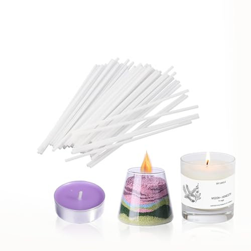 Scentoria Kerzendocht, Baumwoll Docht Ohne Sockel 10 cm, 100 Stück Rauchfrei Dochte für Kerzen, Kerzendochte für Kerzensand, Container Kerze, Novelty Kerze, Schwimmkerze, Teelichtkerze