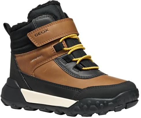 Geox J Trekkyup Boy B ABX Bottines à la Cheville, Lt Brown Black, 34 EU