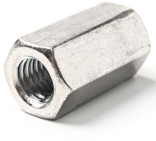 M10 (10mm x 30mm) A2 Stainless Steel Coupling Nuts Threaded Rod Connecting Bar Hexagon Connector Nut Metric DIN 6334 (Pack of 2) H09E/1