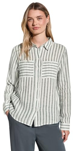 STREET ONE Blusa de Rayas para Mujer, Jardín Verde, 40