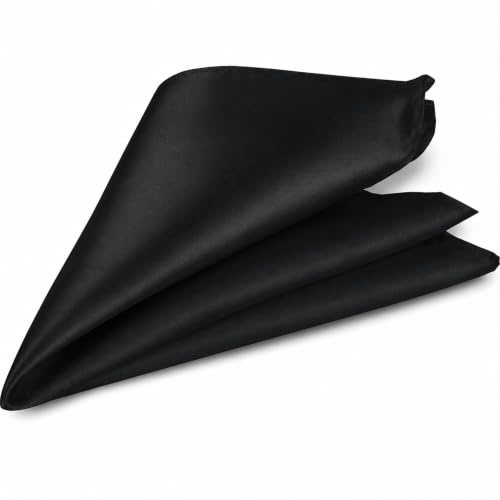 Event Decor Shop Pocket Square for Men Formal Suit Plain Hanky | 23cm x 23cm Satin Polyester Handkerchief For Weddings Groom Groomsman Prom Party Business Wear And Formal Occasions