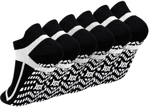ZAKASA Calcetines Antideslizantes Yoga Hombre: Calcetines Antideslizantes Pilates Fitness Hombre Tobillero Calcetín Algodón Sin Costuras 3 Paires