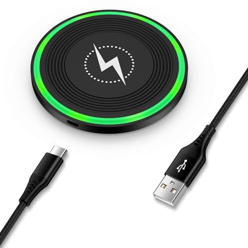 Fast Wireless Charger Samsung Wireless Charging Pad for S25 Ultra/S24 FE/S23/S22/S21/S20, 15W Wireless Phone Charger for Google Pixel 10 Pro/10/9 Pro/9/9a/8 Pro/8/7, iPhone 17 Pro/16/15/14/13/12/11