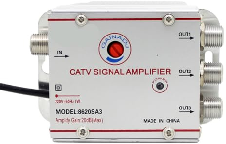 Qusedwey 8620SA3 Amplificateur de Signal D'Antenne TV Numérique 20dB Équipements TV Domestiques Prise EU 220V
