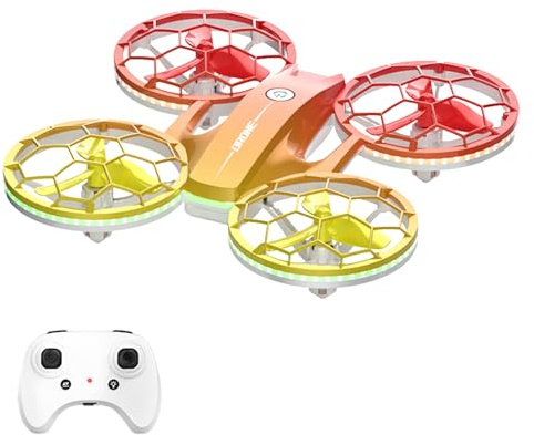 Kavolet Mini Quadrirotor, Jouet avec Lumières LED Vives pour Enfants, Avion télécommandé, Vol Rotatif à 360°, Maintien D'altitude, Batterie Rechargeable (Rouge)