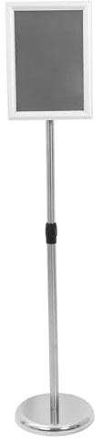 ABOOFAN Soporte para Carteles de Pie A4 de Acero Inoxidable Plateado Base Contrapesada para Exhibición Comercial y Señalización en Tiendas y Almacenes