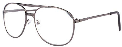 Grosses - Occhiali con lente d'ingrandimento nera, in metallo, da uomo