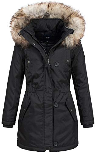 ONLY Damen Winterparka Kurzmantel Iris 15156574 Black S