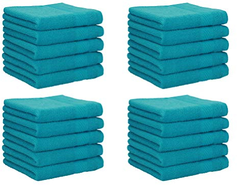 Betz 20 Stück Seiftücher Neapel 30x30 cm – 100% Baumwolle Waschlappen Set – Weiche, saugstarke Waschhandschuhe fürs Bad, Gesicht & Gäste – Pflegeleicht & langlebig – Farben Petrol