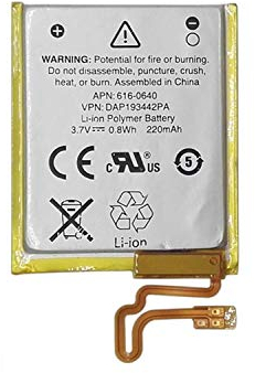 3.7V 220MAH 616-0639 616-0640 Batterie de Remplacement pour Apple iPod Nano 5th16G iPod Nano 7 iPod Nano 7ème A1446
