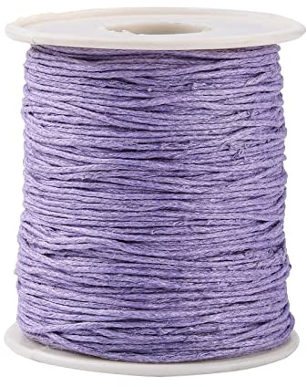 UR URLIFEHALL 100 Yards Lilac 1mm Waxed Cotton Cord Macrame Waxed Beading Thread String for Jewellery Making Leather Craft DIY