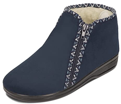 BAWAL Chaussons Montants Femme Chauds Laine Fermeture Éclair Coloré | Velours doux, Doublure laine, Semelle polyuréthane amovible, Fermeture éclair, Tige haute, Idéal seniors