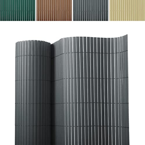 FLODI. PVC Screening Fence (Grey, 120 x 300 cm) Weatherproof Garden Screen Fence, Privacy Protection for Garden, Balcony and Terrace, Windbreak Fence Panels