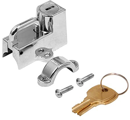 Riloer 1 lucchetto per casco da manubrio moto, con 2 chiavi, diametro di installazione 22 – 32 mm, argento