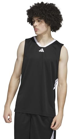 adidas Men's Basketball Legends Tank, Black/White, XL