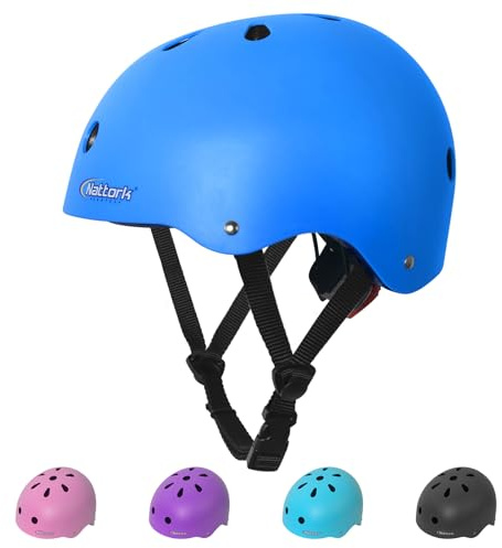 MammyGol Boys Bike Helmet Kids Skateboard Helmets Adjustable Multi-Sport Protective Gear Set Lightweight Helmet Girls Toddler for Skate Scooter Ages 9-12 (Blue)