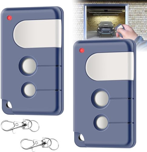 Lot de 2 ouvre-porte de garage : émetteur portatif de garage compatible avec Chamberlain 84335EML, 84333E, 94333E, ouvre-porte de garage, télécommande de porte de garage, 433,92 MHz Télécommande de