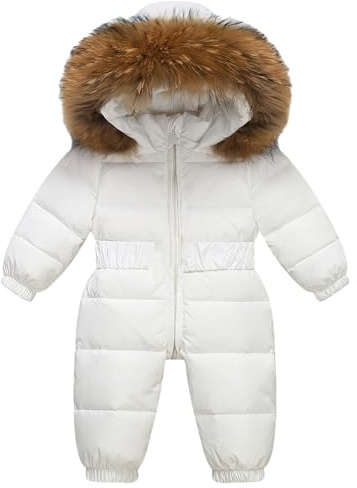 amropi Bebé Niña Traje de Nieve Mono con Capucha Plumón Chaqueta Abrigo Invierno Mameluco por 0-5 años