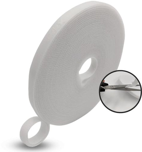 MatoSan® Bridas de Velcro de 10 m, Cinta Recortable para Gestión de Cables, Rollo de 10 mm de Ancho, Organizador de Cables Reutilizable
