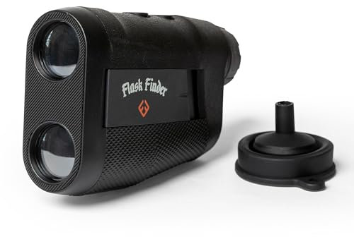 Flask Finder – Golf Flask Shaped Like a Rangefinder, 7oz High-Grade Plastic with Collapsible Funnel, Lightweight and Travel-Friendly Drink Container – Golf Gift for Men
