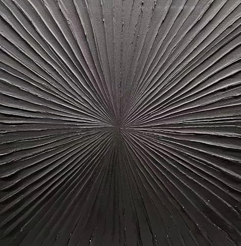 YaSheng Art 3D Geometric Wall Panel, 24 x 24 Inches, Modern Abstract Relief Sculpture, Black Gray Textured Wall Art, Indoor Decor