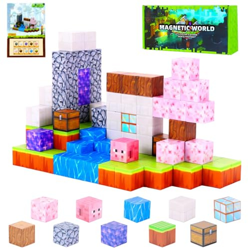 MEESHEEP Magnetic Blocks - Sakura Portal, Build Exact Models Shown in Pictures | STEM Montessori Toys for Girls & Boys Age 3-10 | Inspiring Creativity, Imagination and Confidence | Stowable