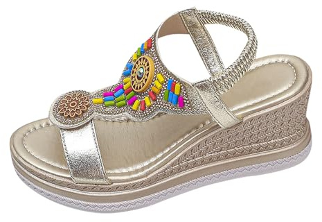 Generiska ortopediska damsandaletter, kilklack, sandaler, damer, sommar, strandsandaler, Eleagnt, kilsandaler, T-remmar, fritidssandaler, Slingback, utomhussandaler, plattform, kilsandaletter