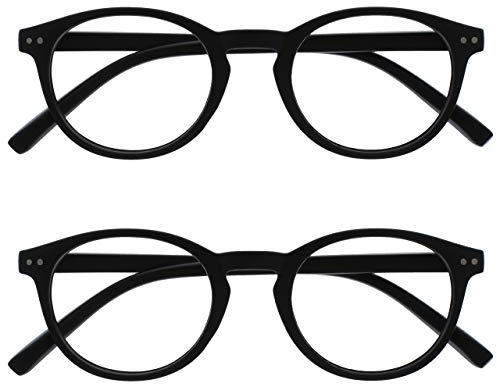 OPULIZE Zen 2 Pacco Occhiali Da Lettura Liscio Nero Opaco Piccolo Uomo Donna RR24-1 +3,00