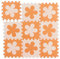 Relaxdays Puzzlematte Blumen-Muster, 9 Teile, Schaumstoff, schadstofffrei, Spielunterlage 91,5 x 91,5 cm, orange-beige