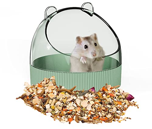 Tafit Cute Hamster Food Bowl Hedgehog Dish for Dwarf Hamsters, Syrian Hamsters, Gerbils, Mice, Rats, Small Animals, Green