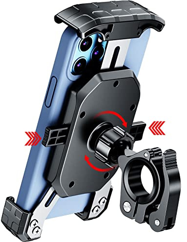 KEWIG Support Téléphone de Vélo – Support Téléphone de Moto, Réglable pour One Touch Lock avec Base de Montage en Alliage D'aluminium, Installation Sans Outils pour Smartphones Portables de 4-7 Pouces