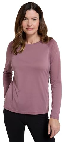 Mountain Warehouse IsoCool Dynamic Womens Top - Comfortable Ladies Tshirt, Long Sleeve Top, Lightweight, Fast Dry, Breathable - for Spring Summer & Travelling Dusky Purple Women's Size 16