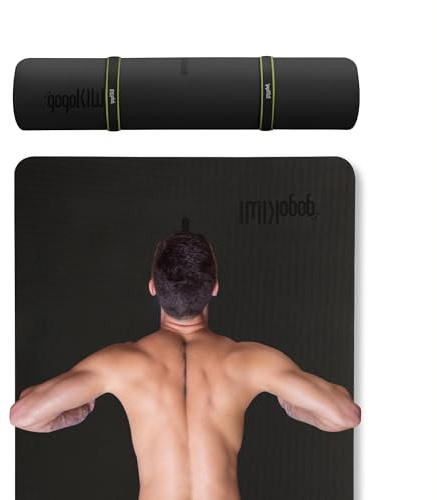 Gogokiwi Extra Wide Yoga Mat for Men Women (72L x 36W x 1/4 Thick) Non Slip Fitness & Exercise Mat with Alignment Marks for Yoga, Pilates, Floor Workouts