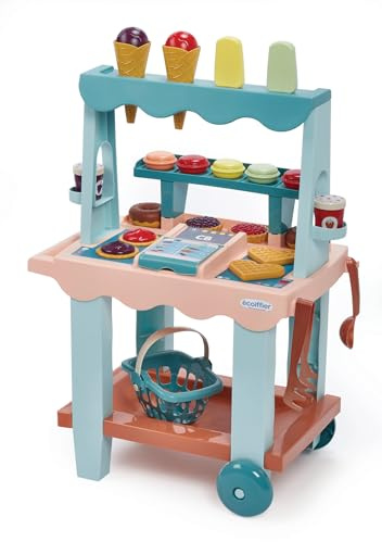 Ecoiffier Vert Azur Pasticceria 26 Pezzi, 7600001692, +18 Mesi, Banchetto Pasticceria, Made in France