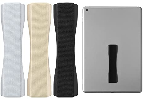 kwmobile 3X Tablet Fingerhalter Griff Halter - Selbstklebende Tablet PC Fingerhalterung kompatibel mit iPad Samsung Sony Tablets - Schwarz Gold Silber