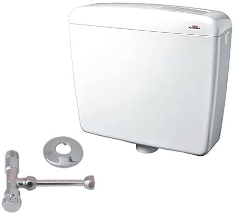 Cassetta Wc scarico doppio pulsante con rubinetto Kariba Super Duo bianca